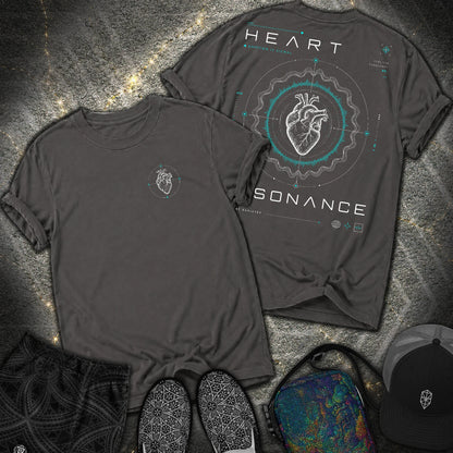 Heart Radiates 2 Sided Comfort T-Shirt - Heart Radiates 2 Sided Comfort T-Shirt - Graphite