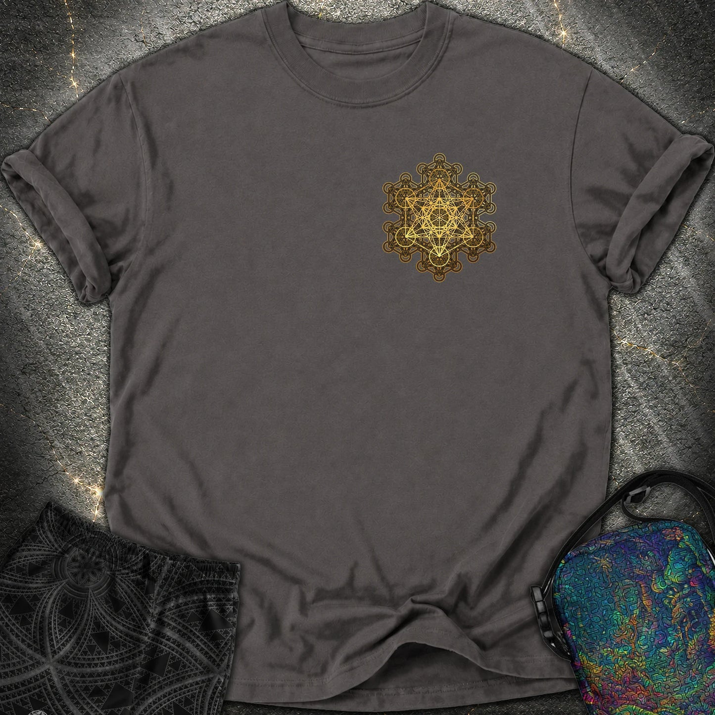 Metatron Fractal Star Comfort T-shirt - Metatron Fractal Star Comfort T-shirt - Graphite