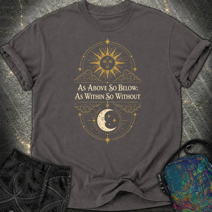 As Above So Below Sun Moon Colored - As Above So Below Sun Moon Colored Comfort T-Shirt - Graphite
