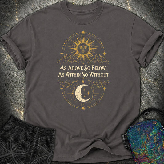 As Above So Below Sun Moon Colored - As Above So Below Sun Moon Colored Comfort T-Shirt - Graphite