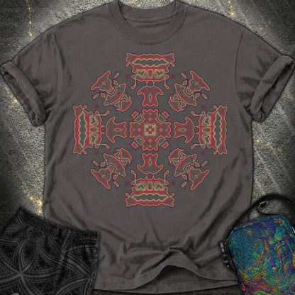 Shamanic Faces Geometric Comfort T-Shirt - Shamanic Faces Geometric Comfort T-Shirt - Graphite