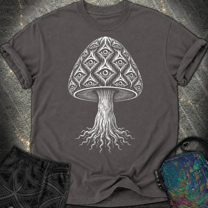 All-Seeing Mushroom - All-Seeing Mushroom Comfort T-Shirt - Graphite