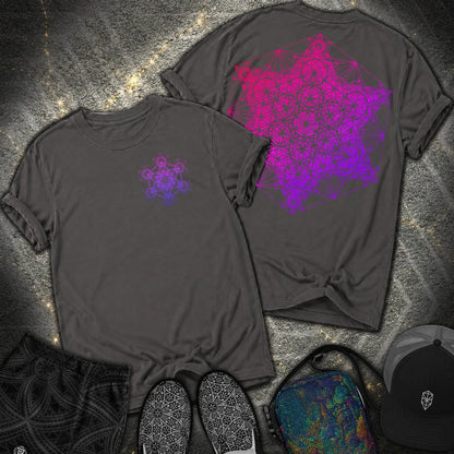 Metatron's Tesseract 2 Sided Comfort T-shirt - Metatron's Tesseract 2 Sided Comfort T-shirt - Graphite