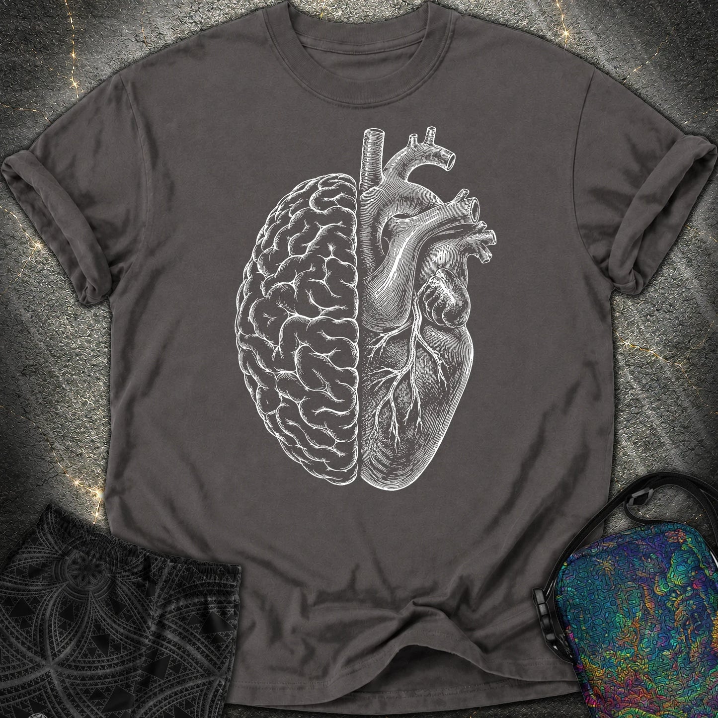 Heart Brain Comfort T-Shirt - Heart Brain Comfort T-Shirt - Graphite