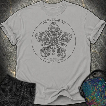 Sacred Geometry Sound Wave Art Cymatic Comfort T-Shirt - Sacred Geometry Sound Wave Art Cymatic Comfort T-Shirt - Grey