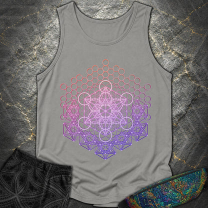 Metatron And Flower Connection - Metatron And Flower Connection Tank Top - Grey