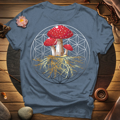Fly Agaric Flower Of Life T-Shirt