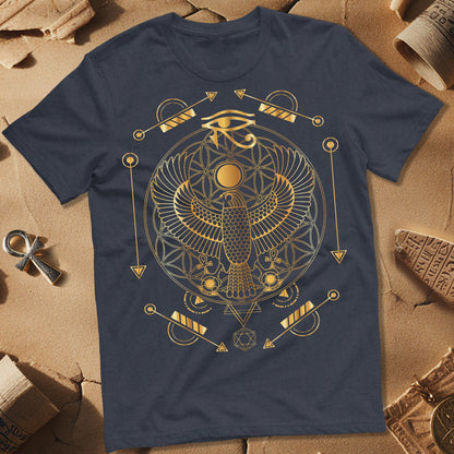 Falcon Flower Of Life Egypt T-Shirt