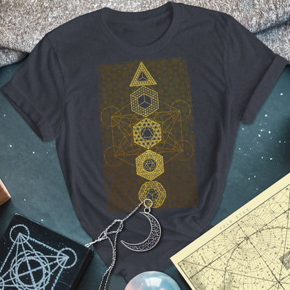 Platonic Solids Metatron's Background T-Shirt