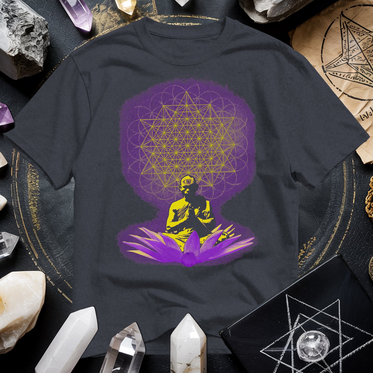 Meditating Monk Tetrahedron T-Shirt