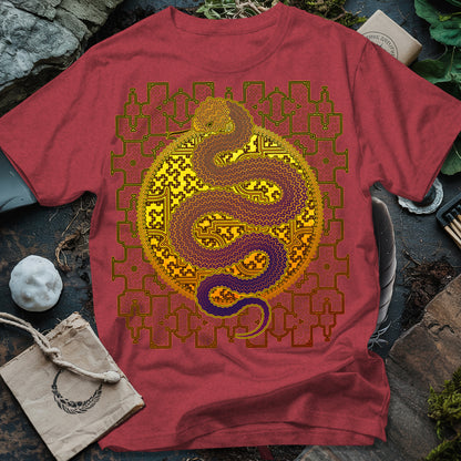 Shipibo Kene Cosmic Snake T-Shirt
