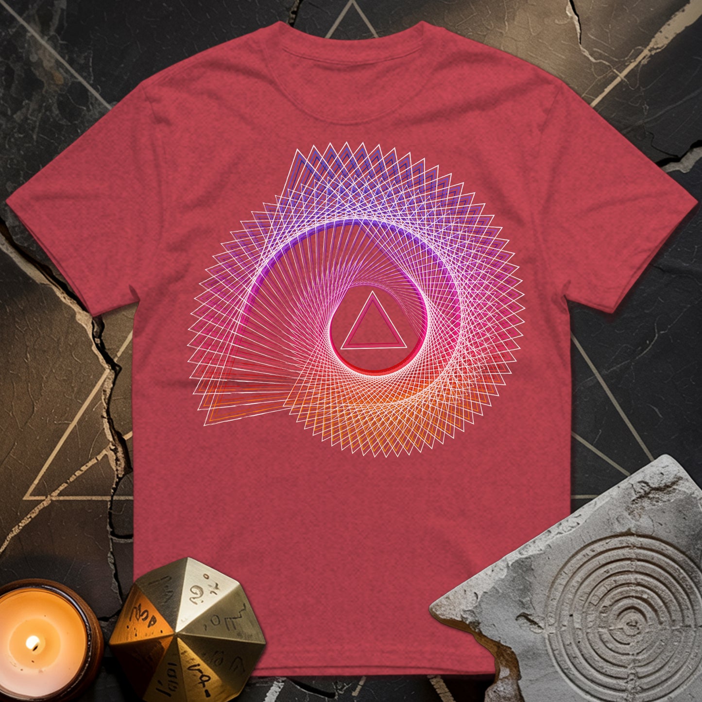 Spiralling Gradient Triangle T-Shirt