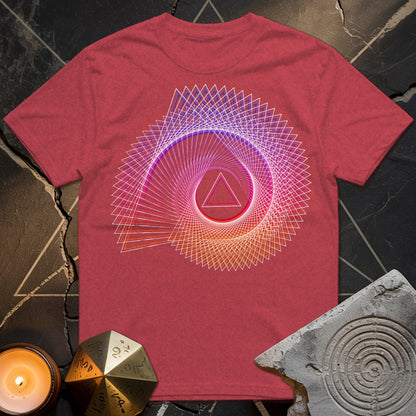 Spiralling Gradient Triangle T-Shirt