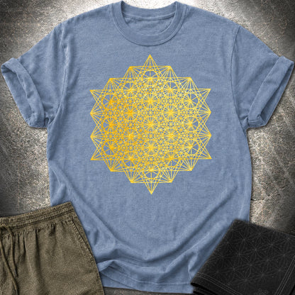 64 Tetrahedron T-Shirt - 64 Tetrahedron T-Shirt - Heather Indigo