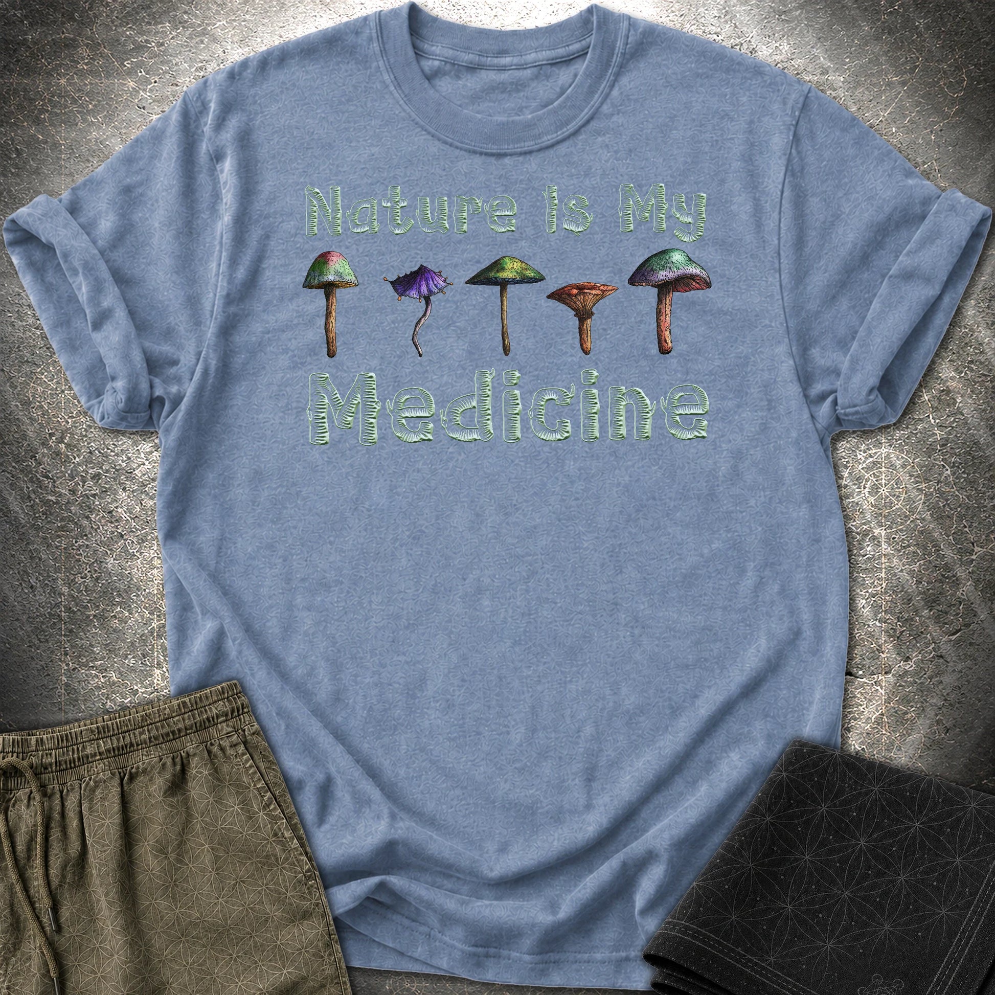Nature Is My Medicine T-Shirt - Nature Is My Medicine T-Shirt - Heather Indigo