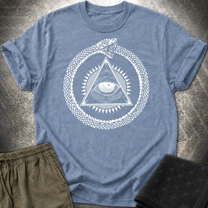 Eye Of Providence Ouroboros T-Shirt - Eye Of Providence Ouroboros T-Shirt - Heather Indigo