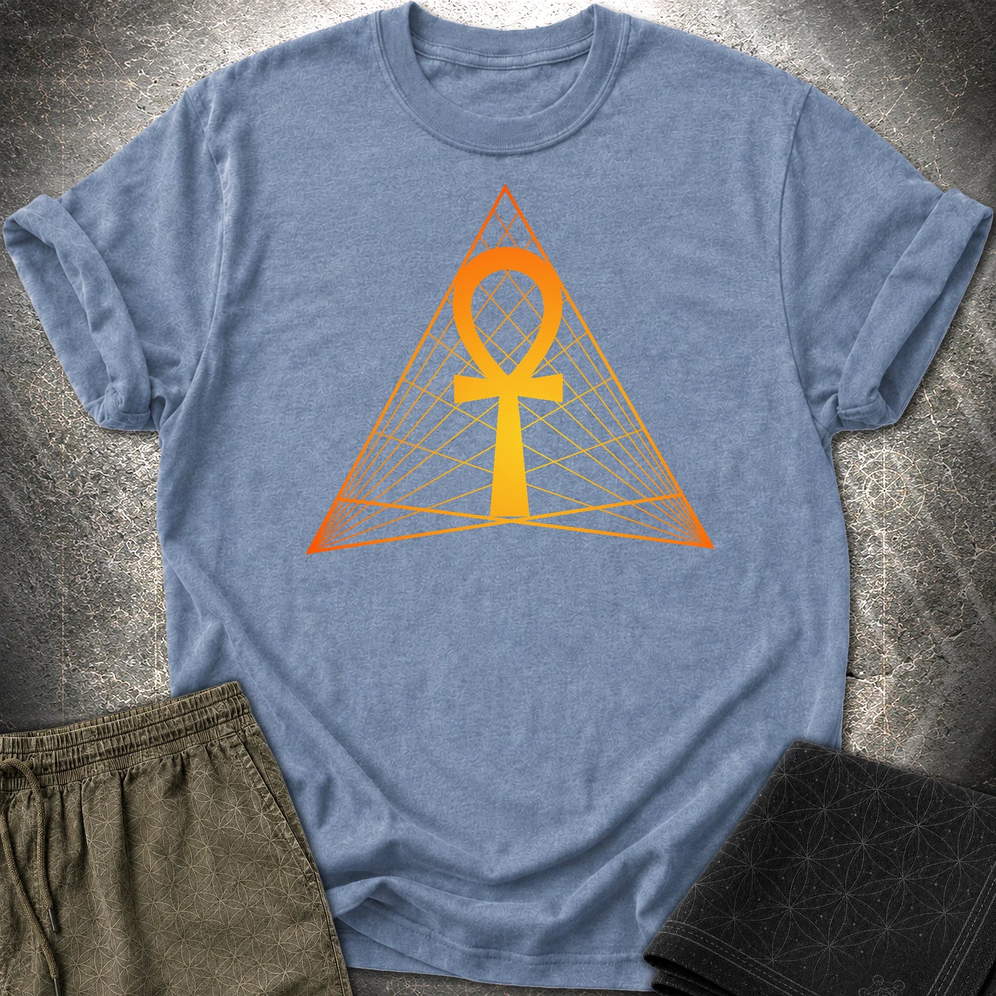 Ankh Ancient Egypt T-Shirt - Ankh Ancient Egypt T-Shirt - Heather Indigo