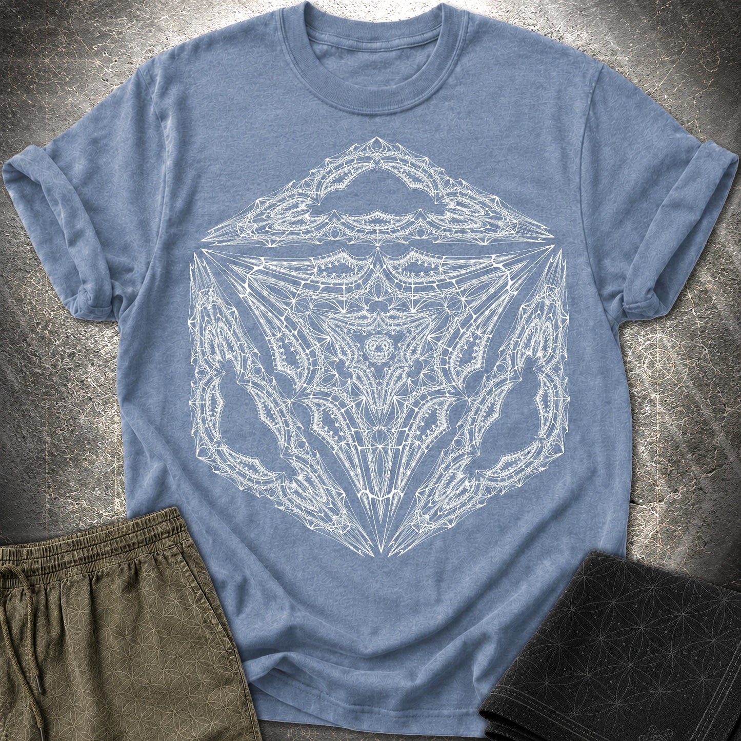 Organic Octahedron T-Shirt - Organic Octahedron T-Shirt - Heather Indigo