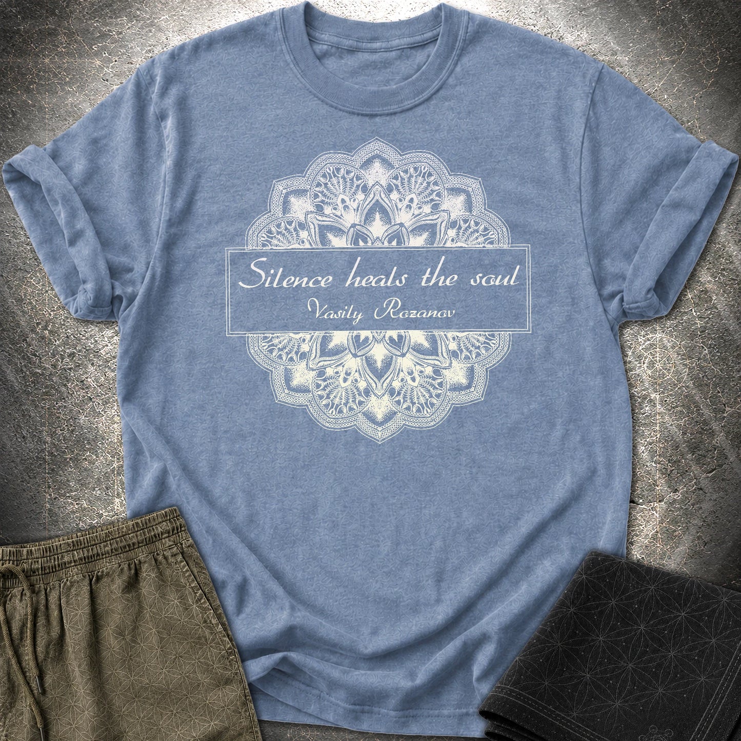 Vasily Rozanov Silence T-Shirt - Vasily Rozanov Silence T-Shirt - Heather Indigo