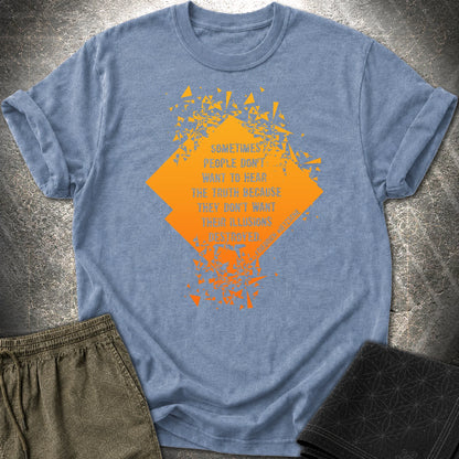 Friedrich Nietzsche Illusions Destroyed T-Shirt - Friedrich Nietzsche Illusions Destroyed T-Shirt - Heather Indigo