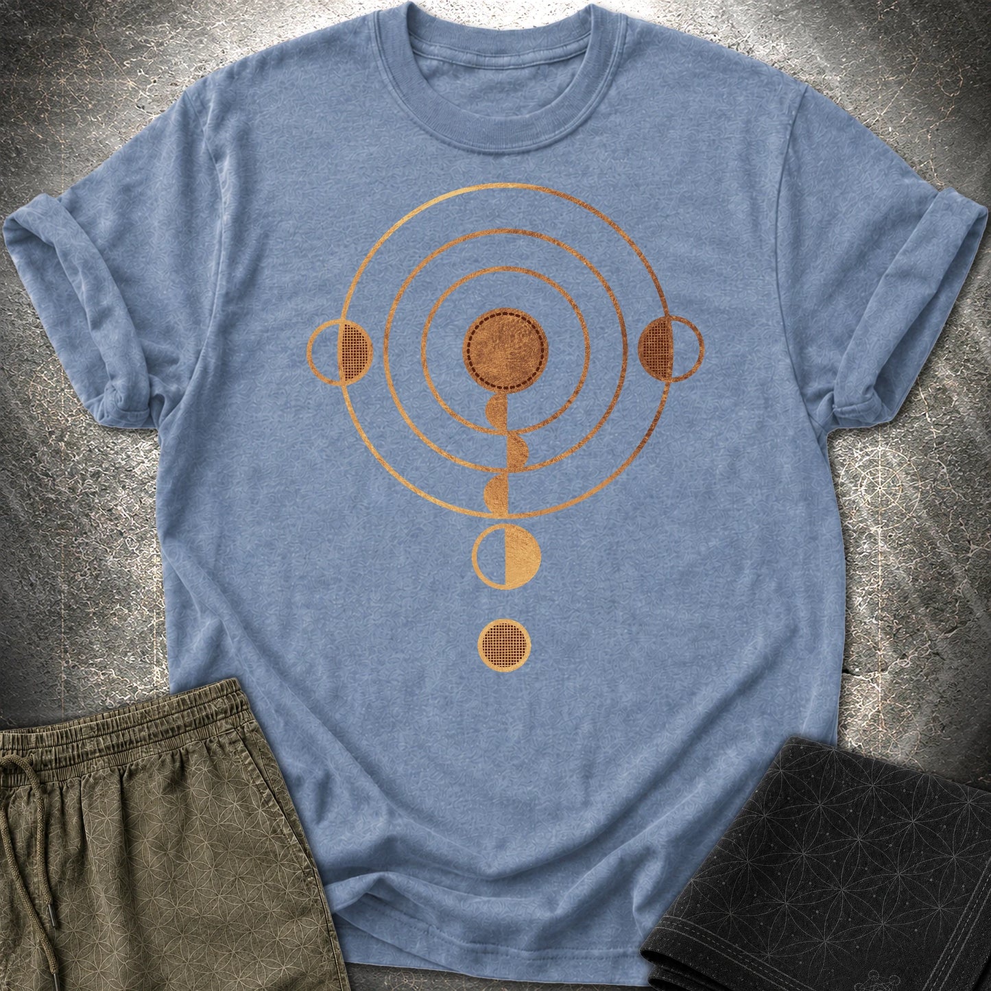 Crop Cirlce Copper T-Shirt - Crop Cirlce Copper T-Shirt - Heather Indigo