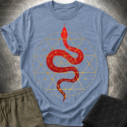 Sri Yantra Snake T-Shirt - Sri Yantra Snake T-Shirt - Heather Indigo