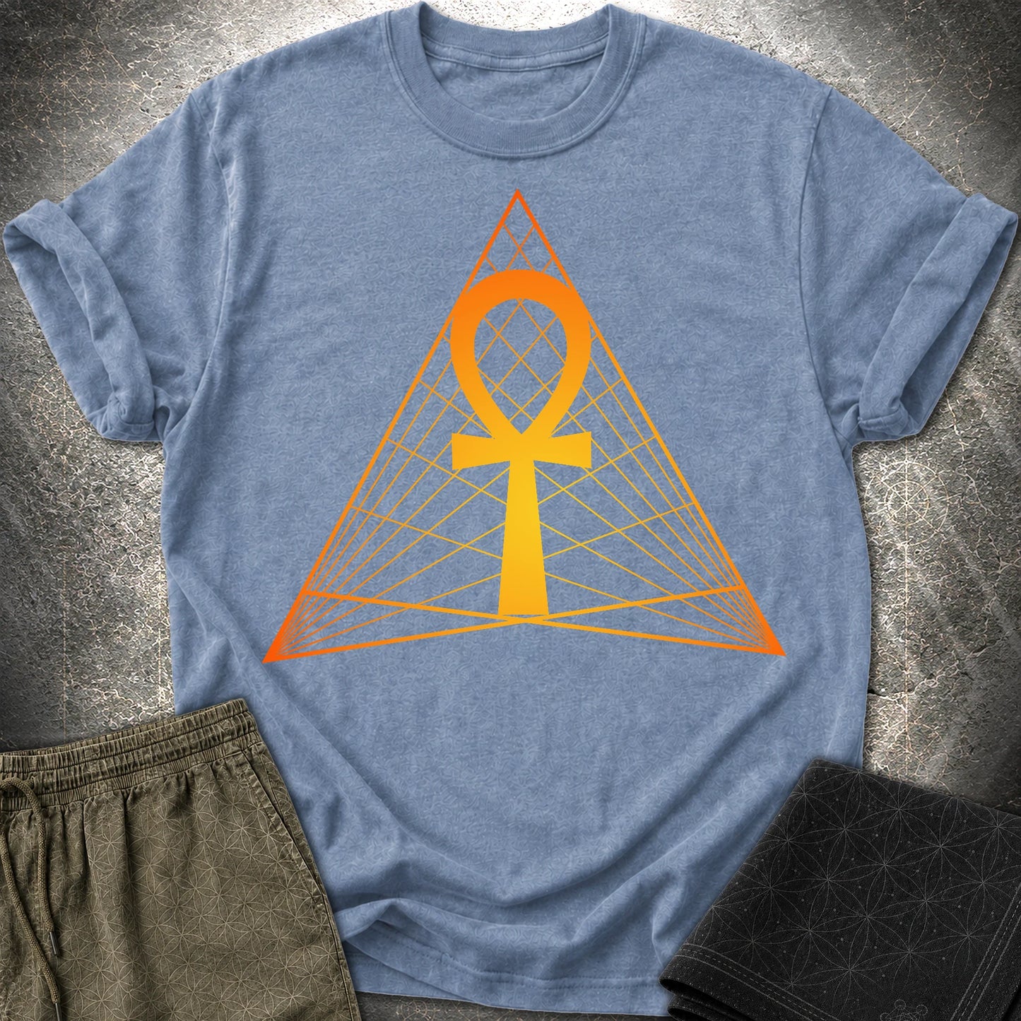 Ankh Ancient Egypt T-Shirt - Ankh Ancient Egypt T-Shirt - Heather Indigo