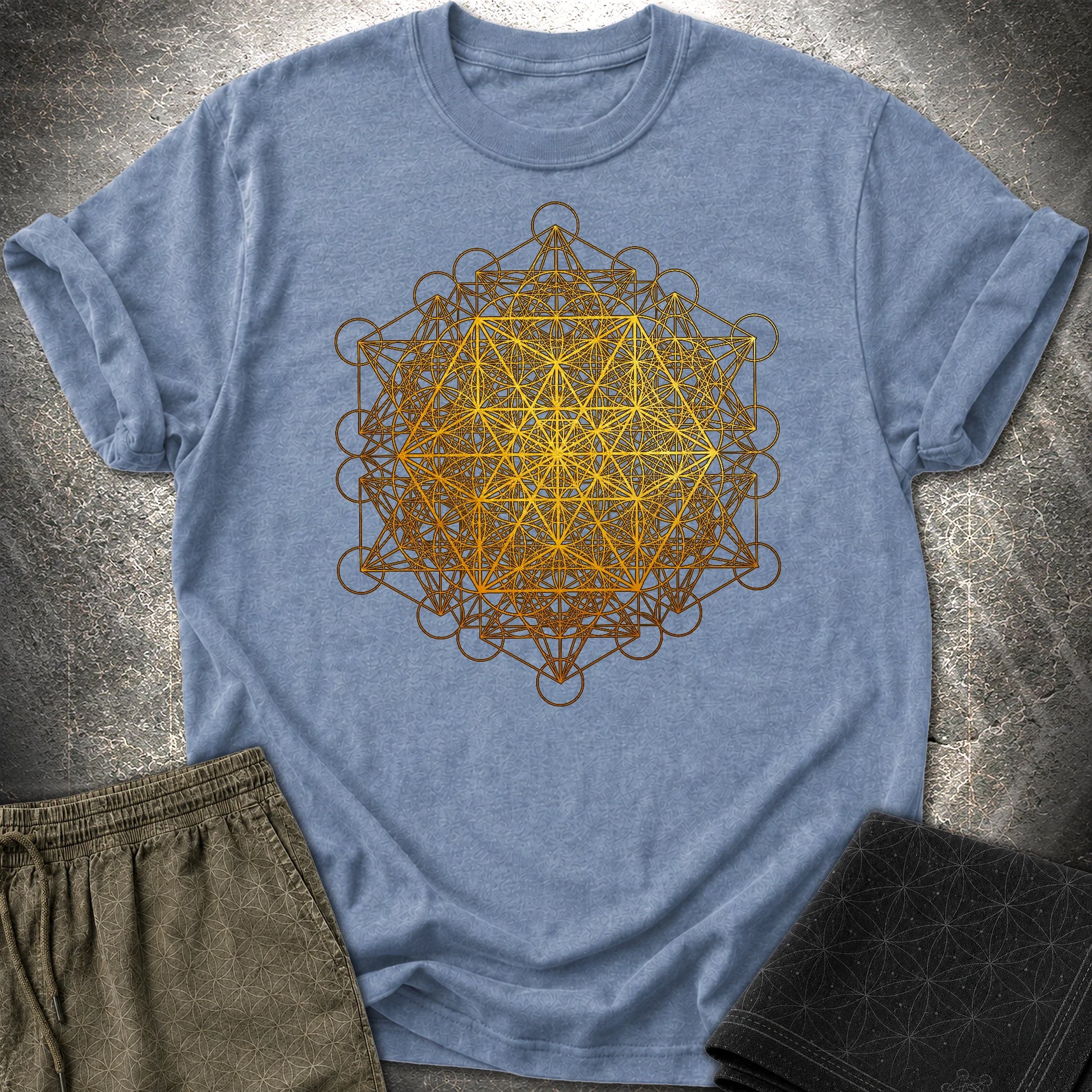 Metatron Vector Equilibrium T-Shirt - Metatron Vector Equilibrium T-Shirt - Heather Indigo