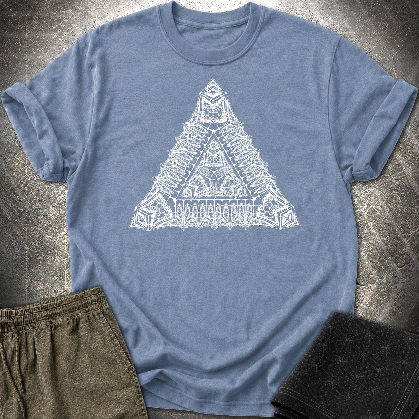 Living Triangle T-Shirt - Living Triangle T-Shirt - Heather Indigo