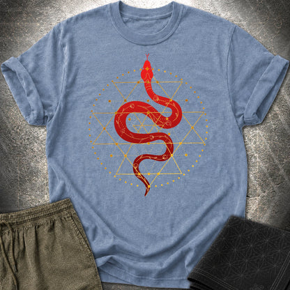Sri Yantra Snake T-Shirt - Sri Yantra Snake T-Shirt - Heather Indigo