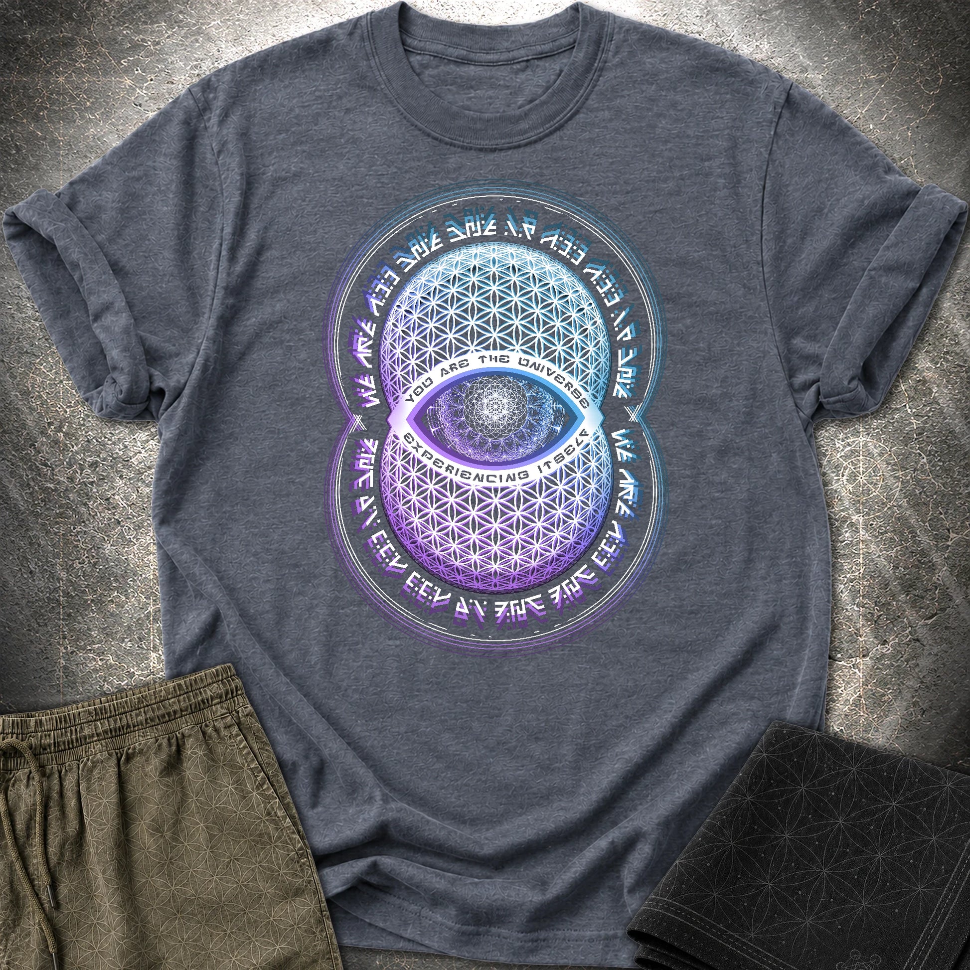 Alan Watts You Are The Universe T-Shirt - Alan Watts You Are The Universe T-Shirt - Heather Navy