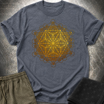 Metatron Vector Equilibrium T-Shirt - Metatron Vector Equilibrium T-Shirt - Heather Navy