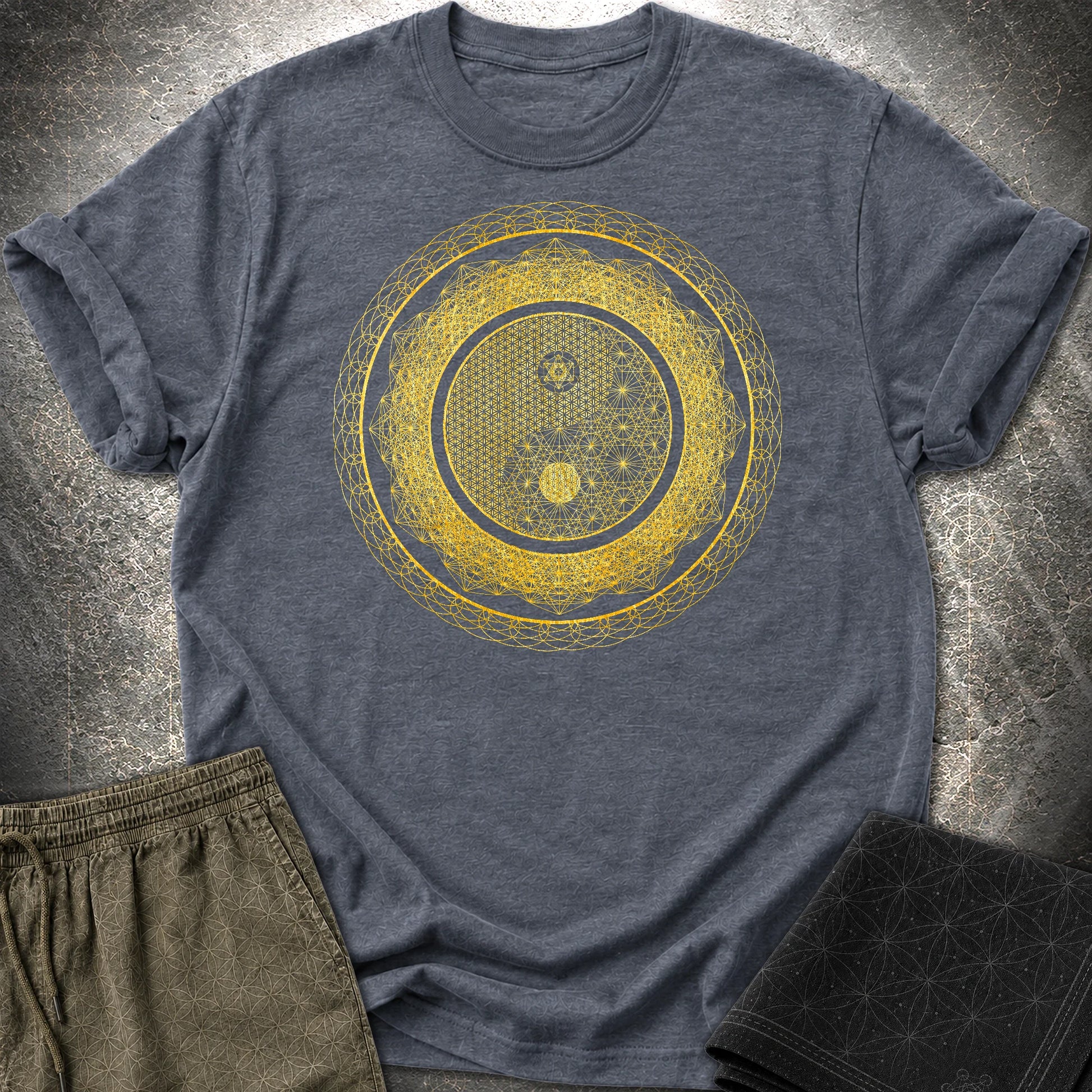 Yin Yang Gold T-Shirt - Yin Yang Gold T-Shirt - Heather Navy