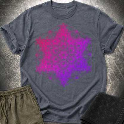 Metatron Fractal Super Structure T-Shirt - Metatron Fractal Super Structure T-Shirt - Heather Navy