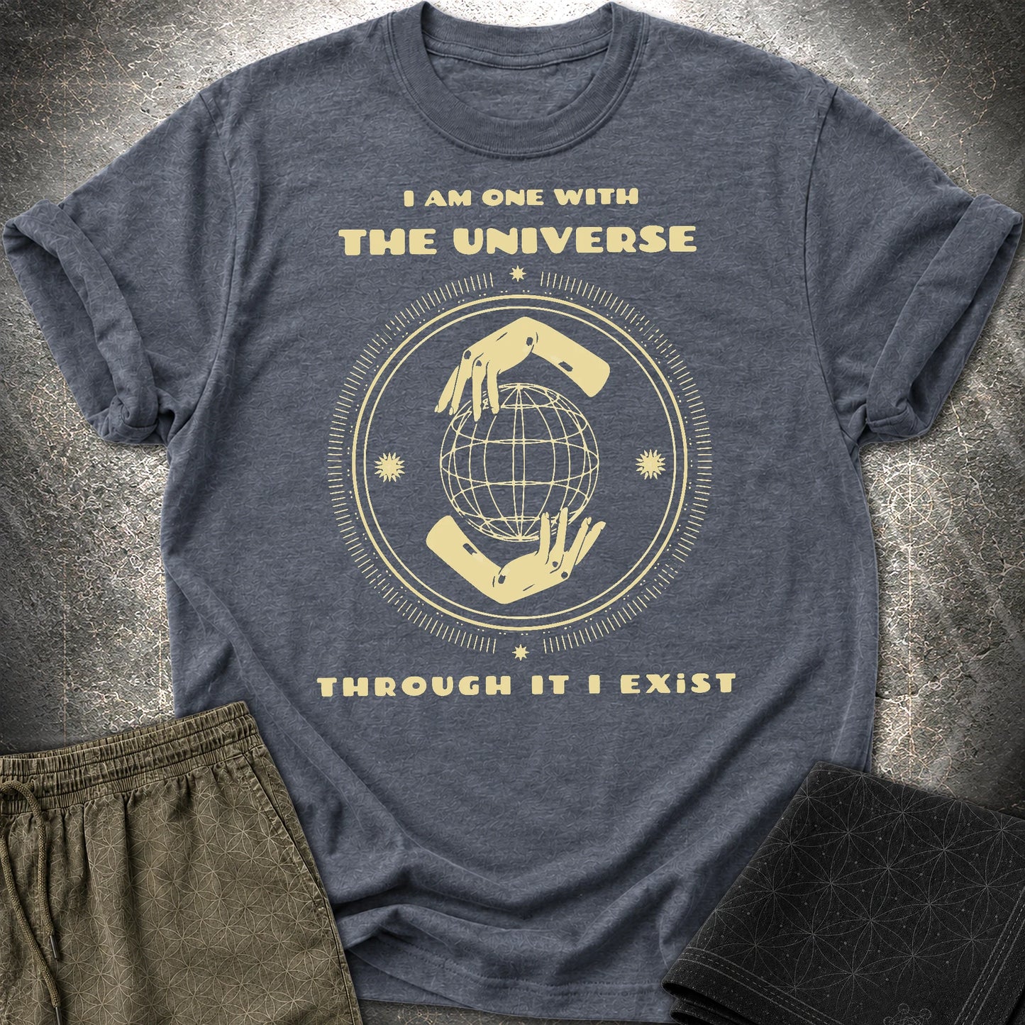 One With The Universe T-Shirt - One With The Universe T-Shirt - Heather Navy