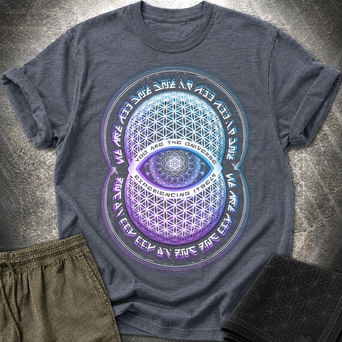 Alan Watts You Are The Universe T-Shirt - Alan Watts You Are The Universe T-Shirt - Heather Navy