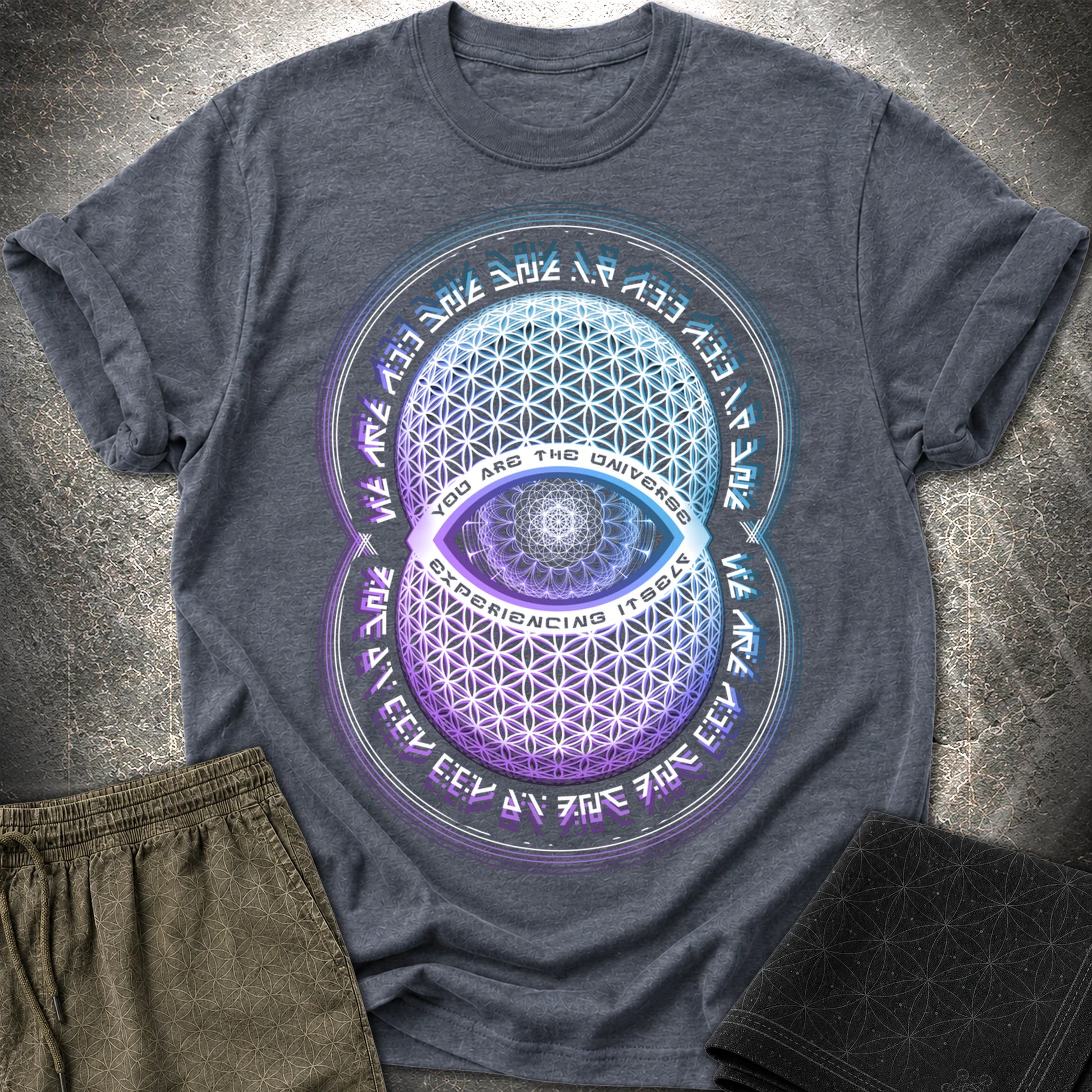 Alan Watts You Are The Universe T-Shirt - Alan Watts You Are The Universe T-Shirt - Heather Navy