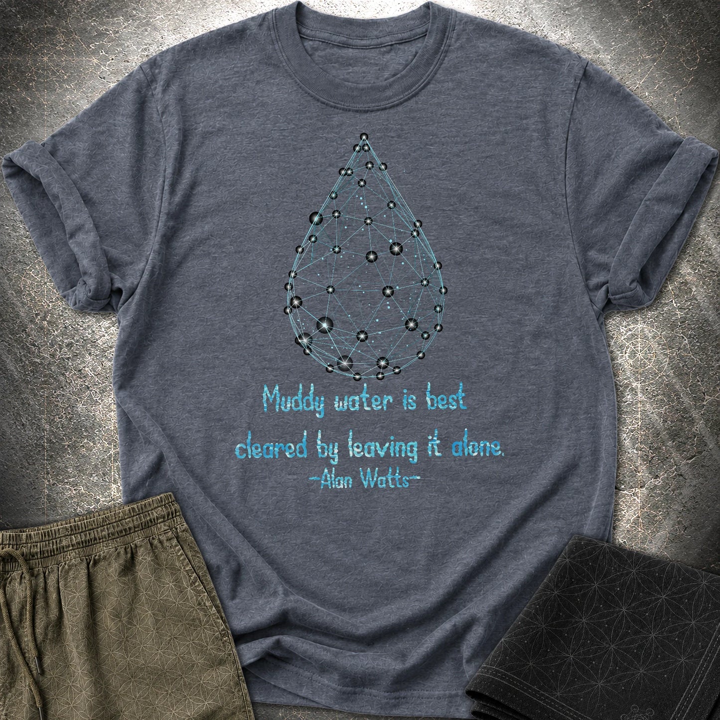 Alan Watts Muddy Water T-Shirt - Alan Watts Muddy Water T-Shirt - Heather Navy