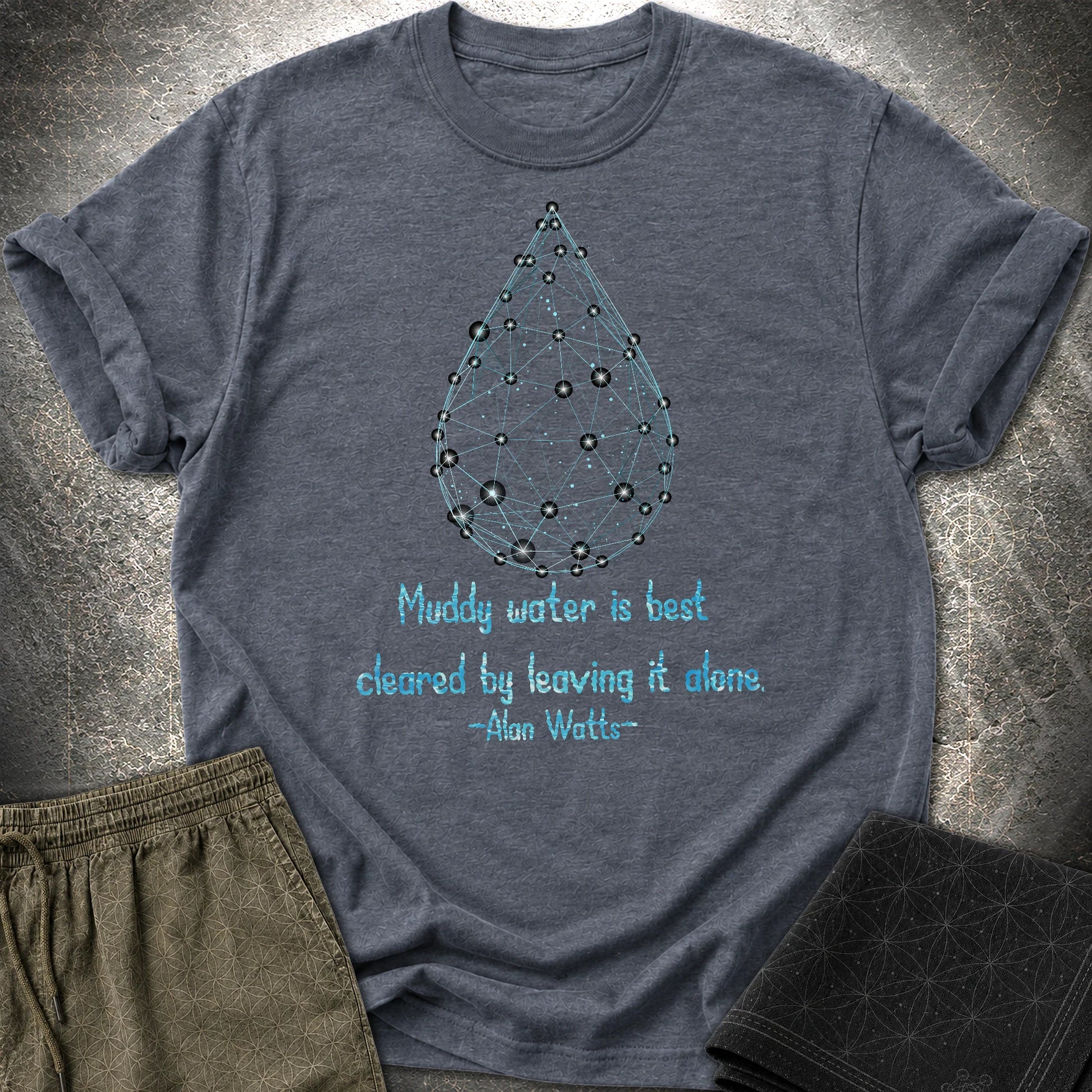 Alan Watts Muddy Water T-Shirt - Alan Watts Muddy Water T-Shirt - Heather Navy