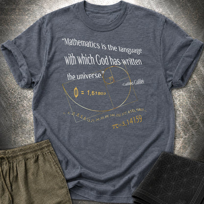 Galileo Galilei Quote T-Shirt - Galileo Galilei Quote T-Shirt - Heather Navy