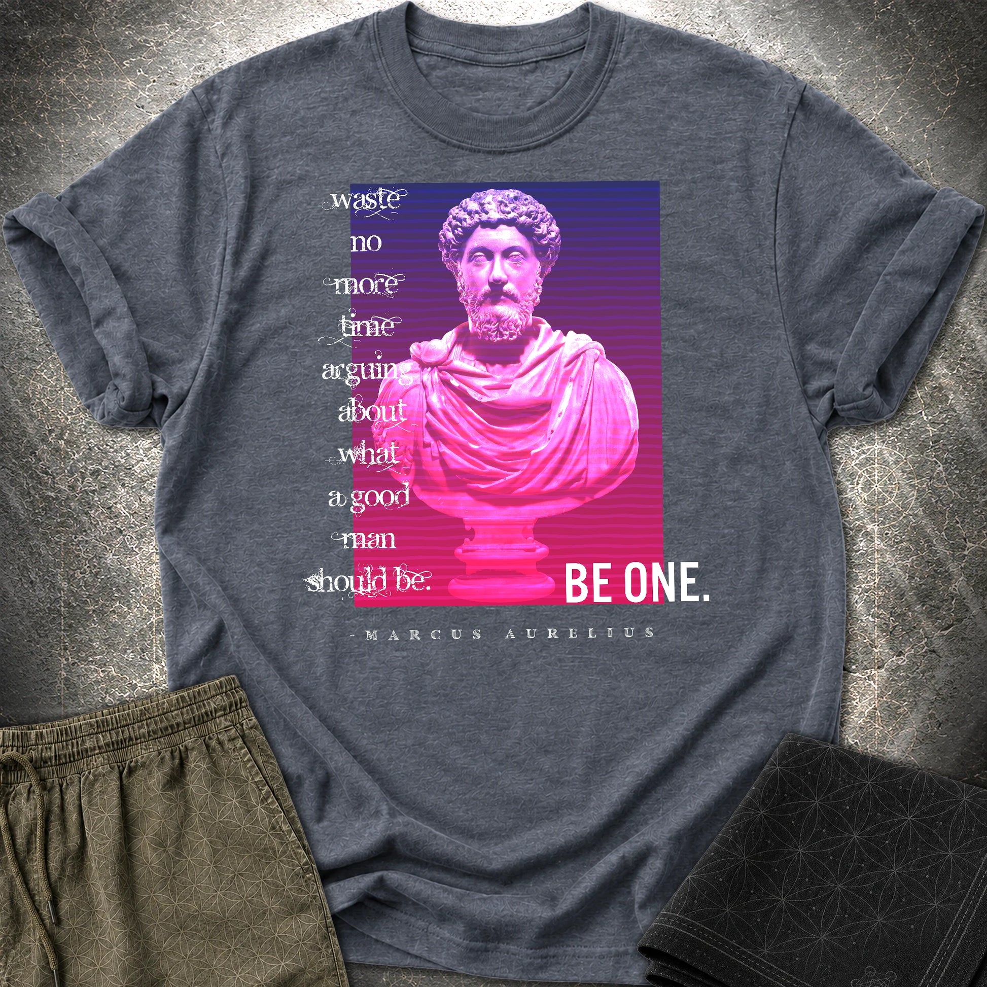 Marcus Aurelius Good Man T-Shirt - Marcus Aurelius Good Man T-Shirt - Heather Navy