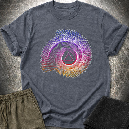 Spiralling Gradient Triangle T-Shirt - Spiralling Gradient Triangle T-Shirt - Heather Navy
