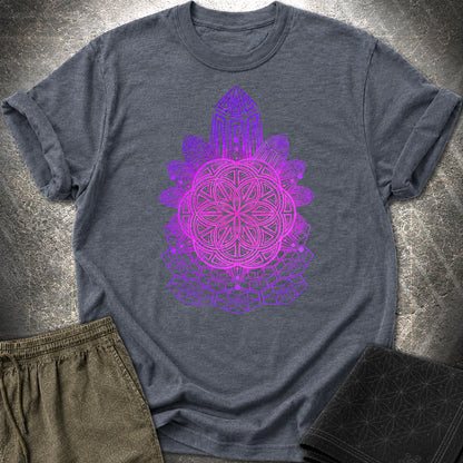 Crystal Seed Sacred Geometry T-Shirt - Crystal Seed Sacred Geometry T-Shirt - Heather Navy