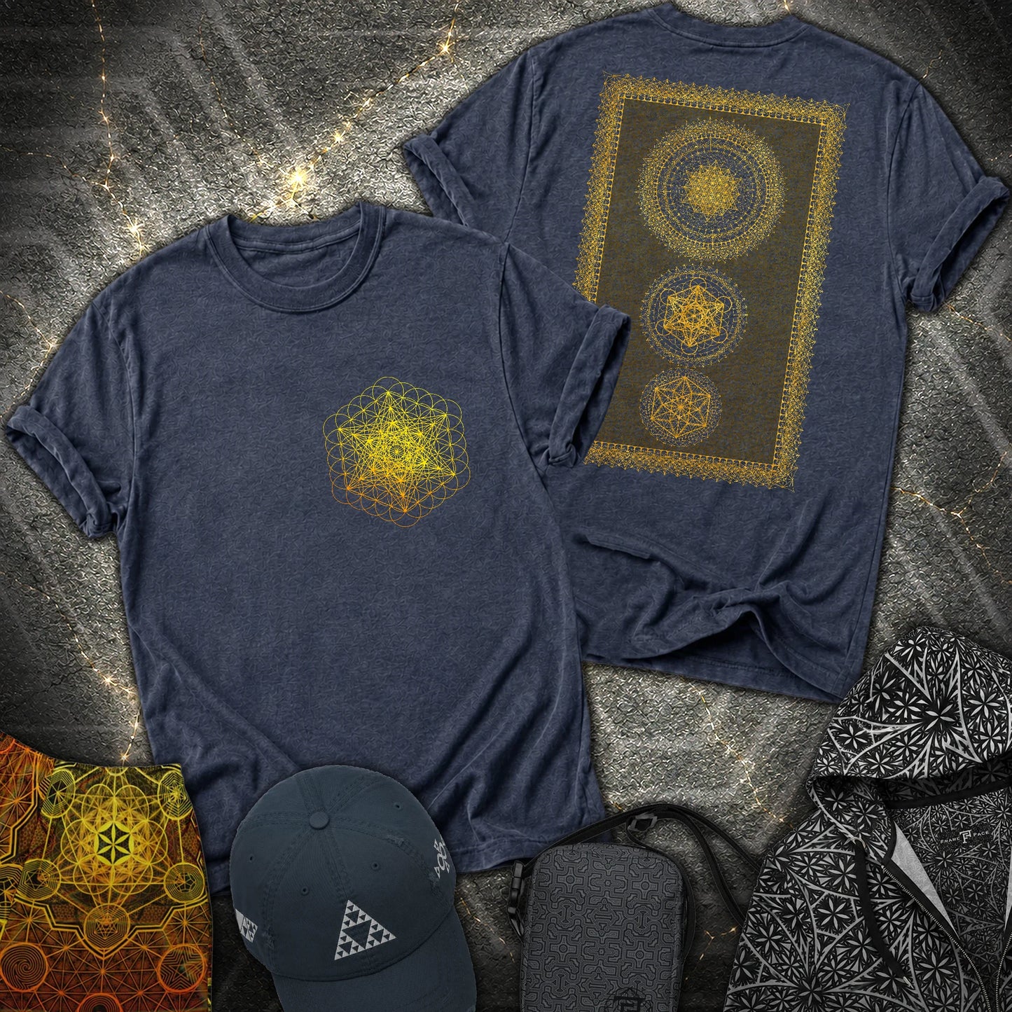 Metatron Artwork 2 Sided T-Shirt - Metatron Artwork 2 Sided T-Shirt - Heather Navy