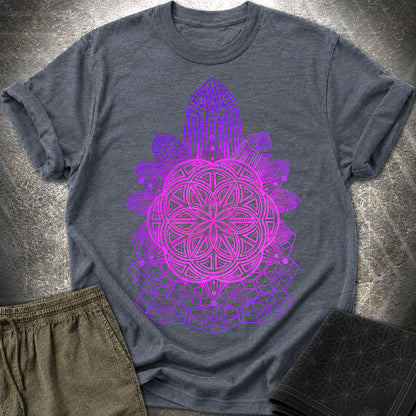 Crystal Seed Sacred Geometry T-Shirt - Crystal Seed Sacred Geometry T-Shirt - Heather Navy