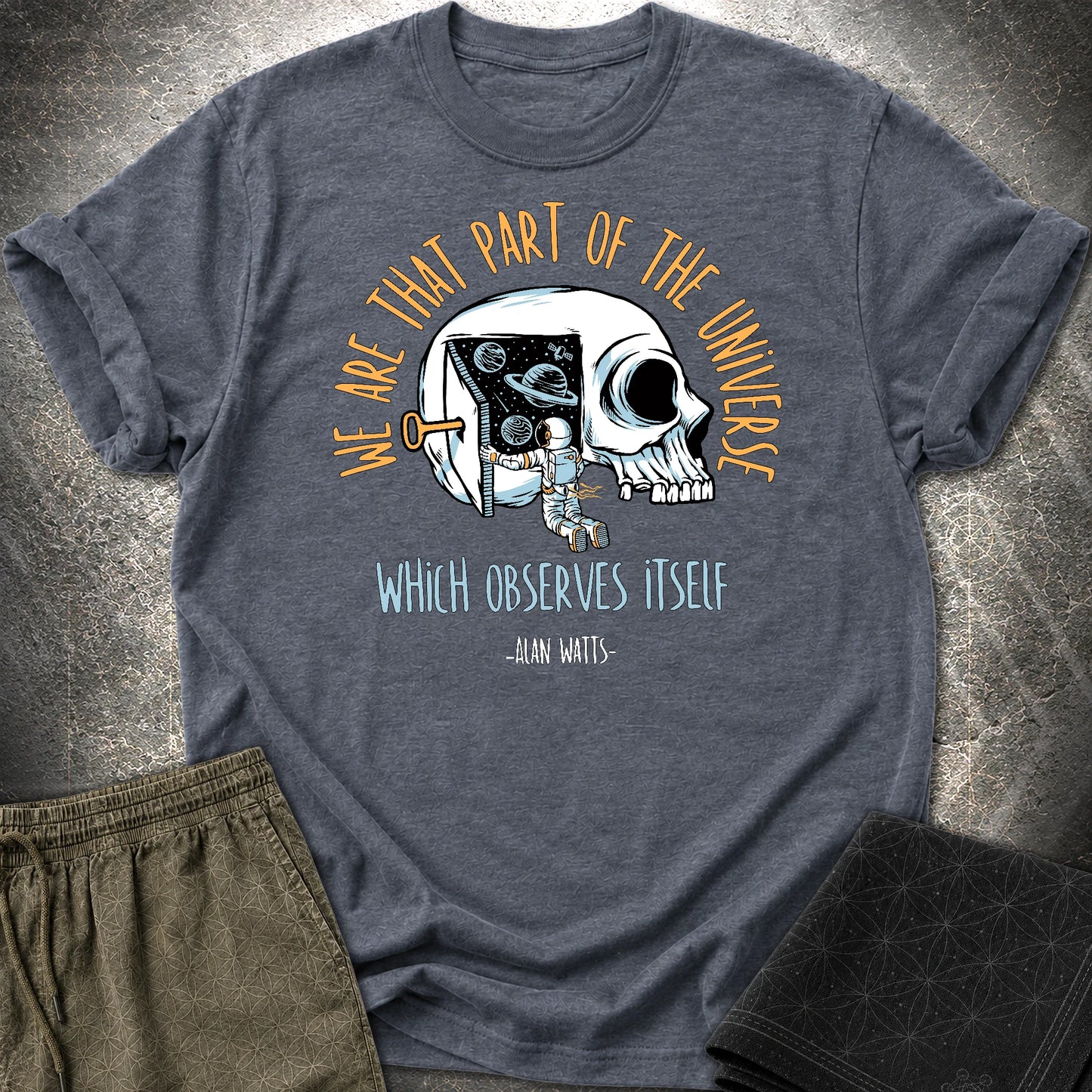Alan Watts Part Of Universe T-Shirt - Alan Watts Part Of Universe T-Shirt - Heather Navy