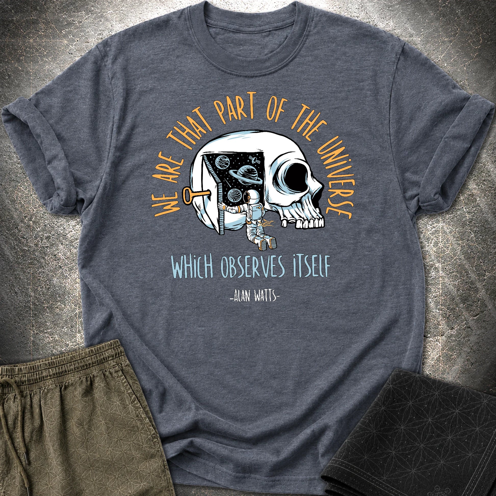 Alan Watts Part Of Universe T-Shirt - Alan Watts Part Of Universe T-Shirt - Heather Navy