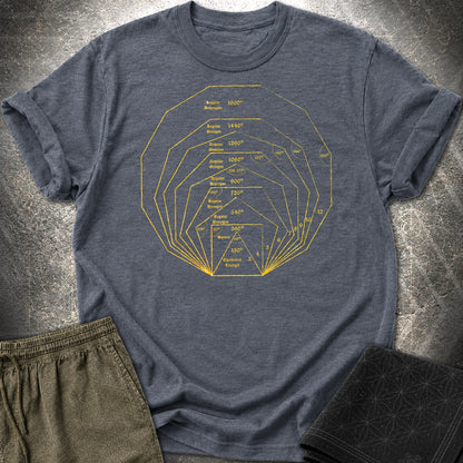 Regular Polygons Mathematical Art T-Shirt - Regular Polygons Mathematical Art T-Shirt - Heather Navy