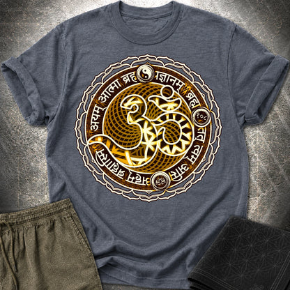 Ohm Sacred Sanskrit T-Shirt - Ohm Sacred Sanskrit T-Shirt - Heather Navy