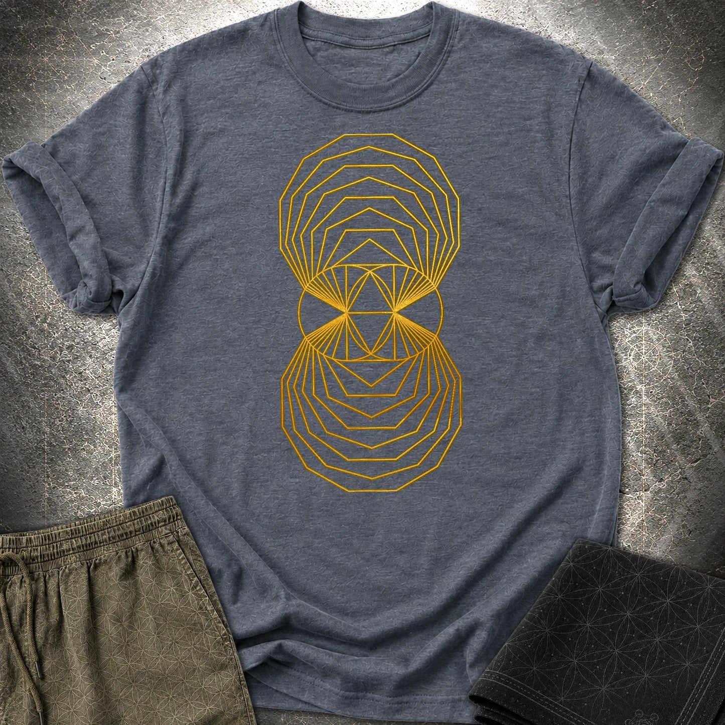 Regular Polygons Vesica Picsis T-Shirt - Regular Polygons Vesica Picsis T-Shirt - Heather Navy
